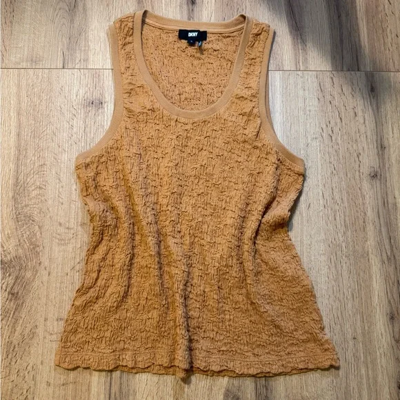 DKNY Women's Burnt Orange Textured Tank Top - Picture 7 of 7